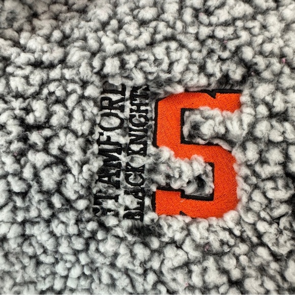 Stamford Connecticut Black Knight Sherpa Quarter Zip Pullover Size XL GRAY - Picture 6 of 10